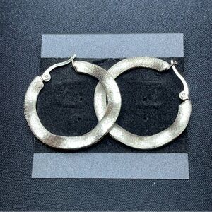 Rivka Friedman Rhodium Silver Hoop Earrings